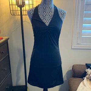 Anthropologie Black Ruched Dress NWT
